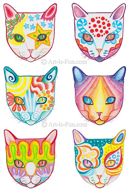 450x655 How To Draw A Cat Learn How To Create A Unique Colorful Cat