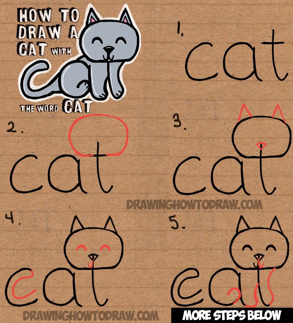 1015x1118 How To Draw A Cat From The Word Cat Easy Drawing Tutorial For Kids