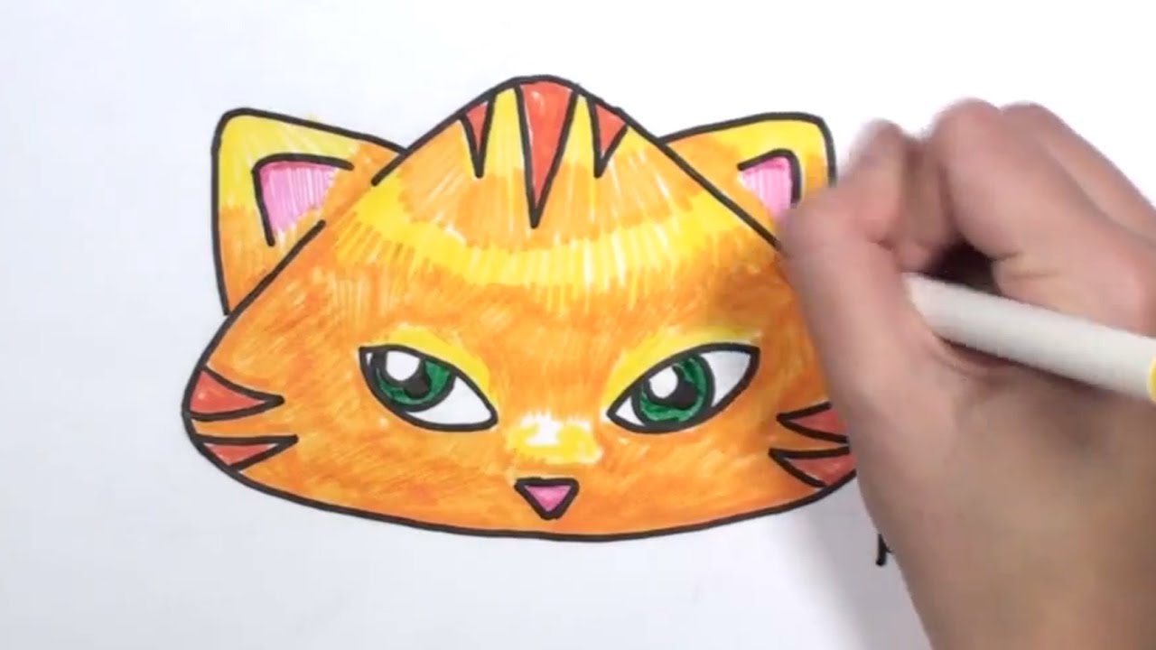 1280x720 How To Draw A Cartoon Cat Face Mlt