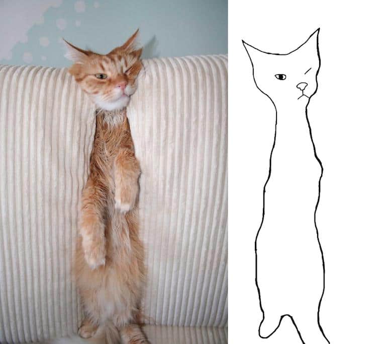 750x683 Minimal Cat Art Is A Subreddit Where People Share Their Simple Cat