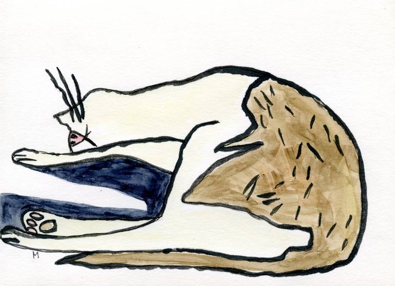 770x558 Saatchi Art Cat With A Sparse Shadow Drawing By Gabriele Maurus