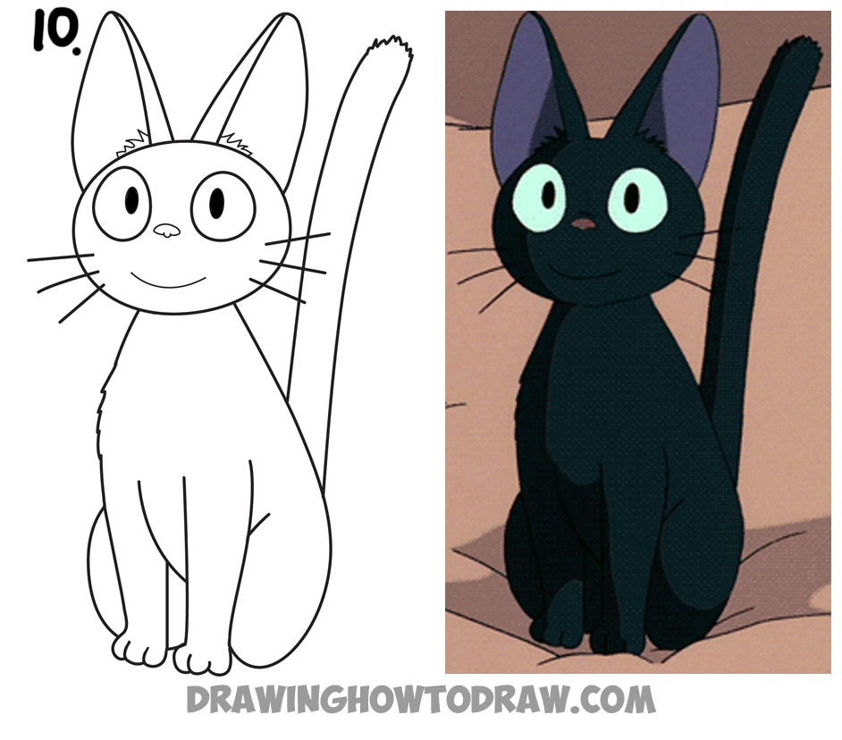 942x828 How To Draw Jiji From Kiki's Delivery Service