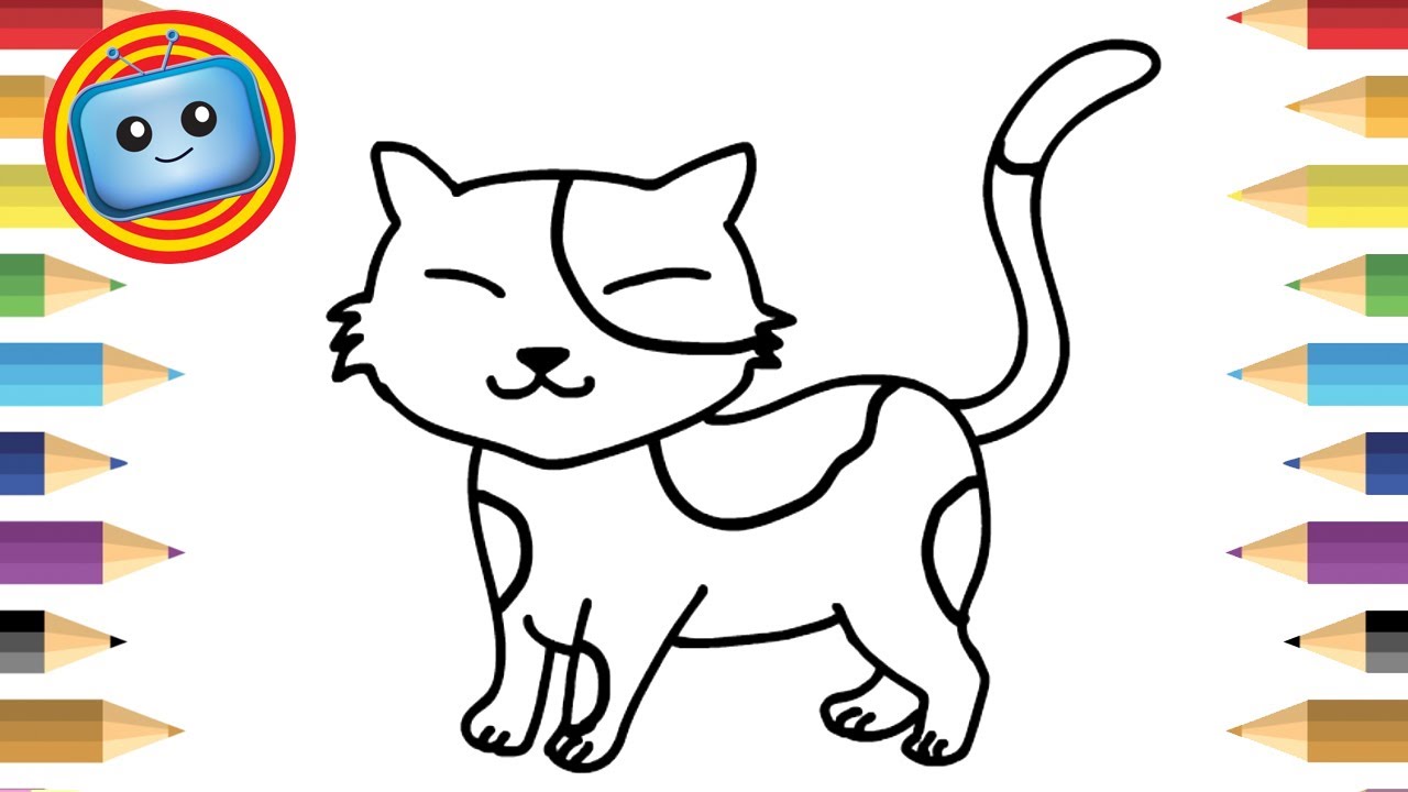 1280x720 How To Draw A Cat For Kids Simple Drawing Game Animation