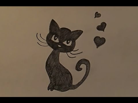 480x360 How To Draw Animals, Black Cat, Sketch Paint