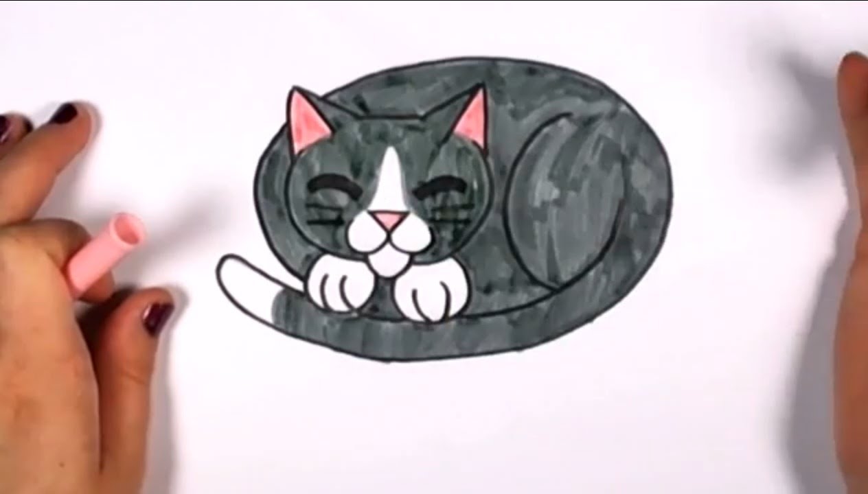 1264x720 How To Draw A Cat Sleeping
