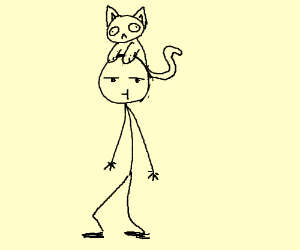 300x250 A Weird Cat On A Stick Figure