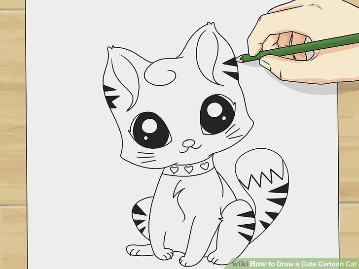 728x546 How To Draw A Cute Cartoon Cat 8 Steps (With Pictures)