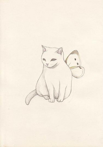 351x500 A White Cat Has Wings A New Drawing Of A White Cat. Older