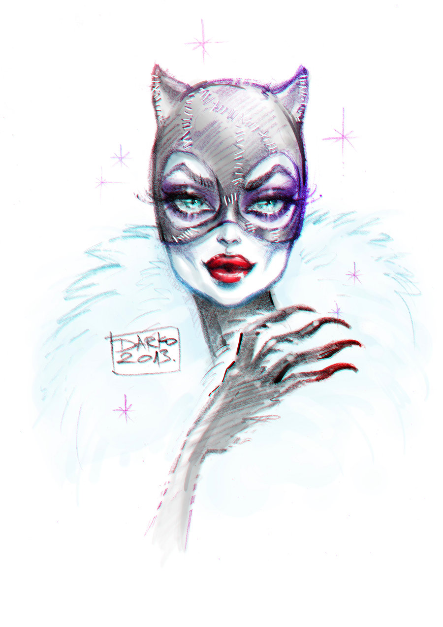 900x1273 Fast Colored Sketchy Drawing Of Tim Burton's Catwoman. My Work