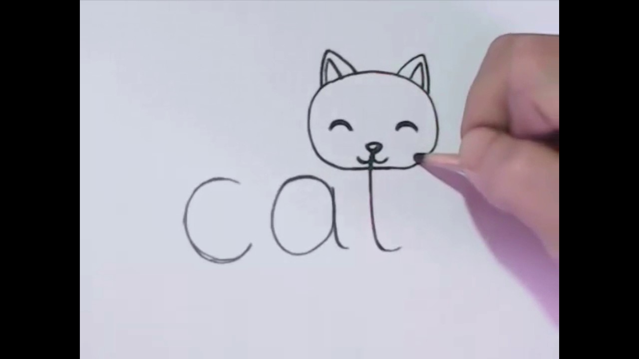 1280x720 How To Draw Cat From Word Cat