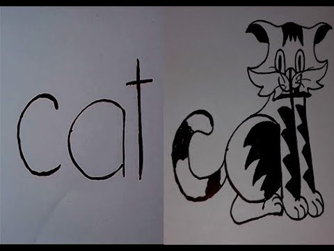 480x360 How To Draw The Word Cat Into A Cat 3d Arts For The Kids