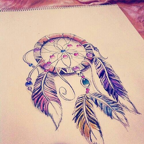 500x500 Art, Colors, Draw, Drawing, Dream Catcher, Dreamscape, Feather