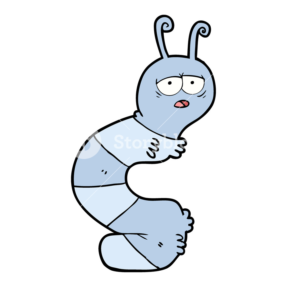 1000x1000 Cartoon Tired Caterpillar Royalty Free Stock Image
