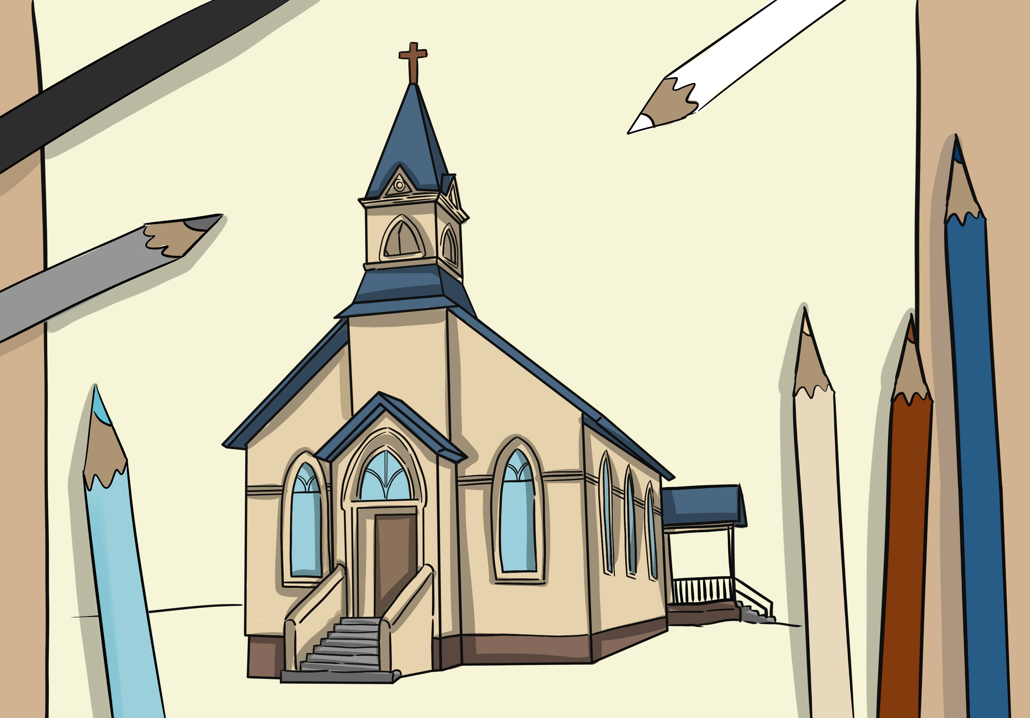 3300x2300 How To Draw A Church 8 Steps (With Pictures)