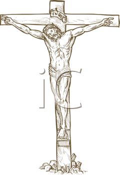 240x350 Drawing Of Christ On The Crucifixion Cross