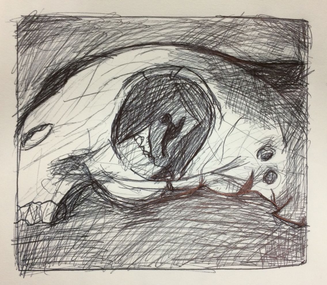 1136x990 Olivia, Observational Drawing Using Biro Inspired By Henry Moore