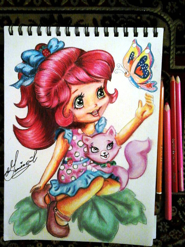 774x1032 Strawberry Girl Cartoon Drawing By Meminagul