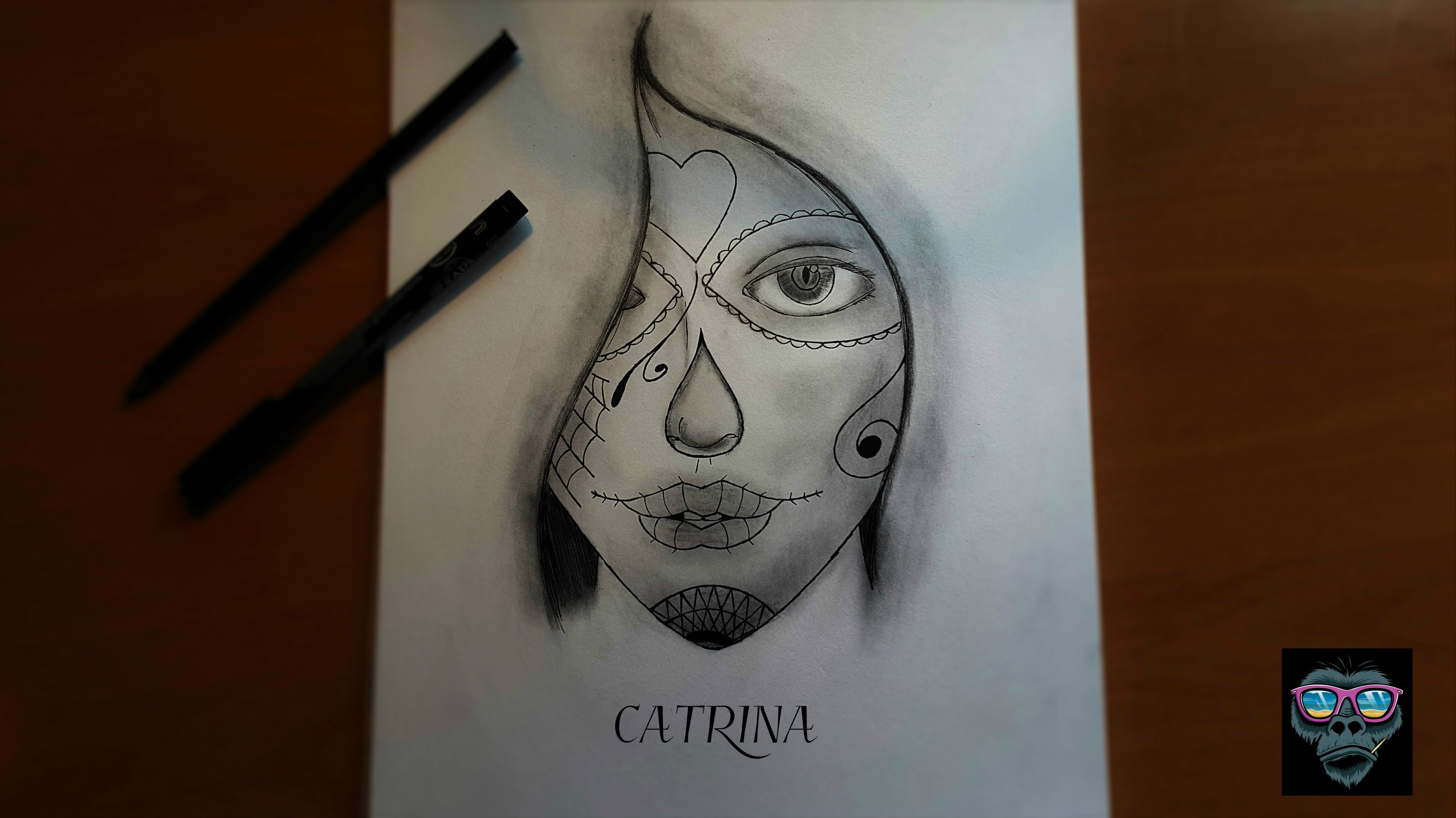3771x2121 How To Draw A Catrina Monkeink Speed Drawing Monkey Ink