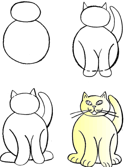411x549 How To Draw Cats And Kittens.