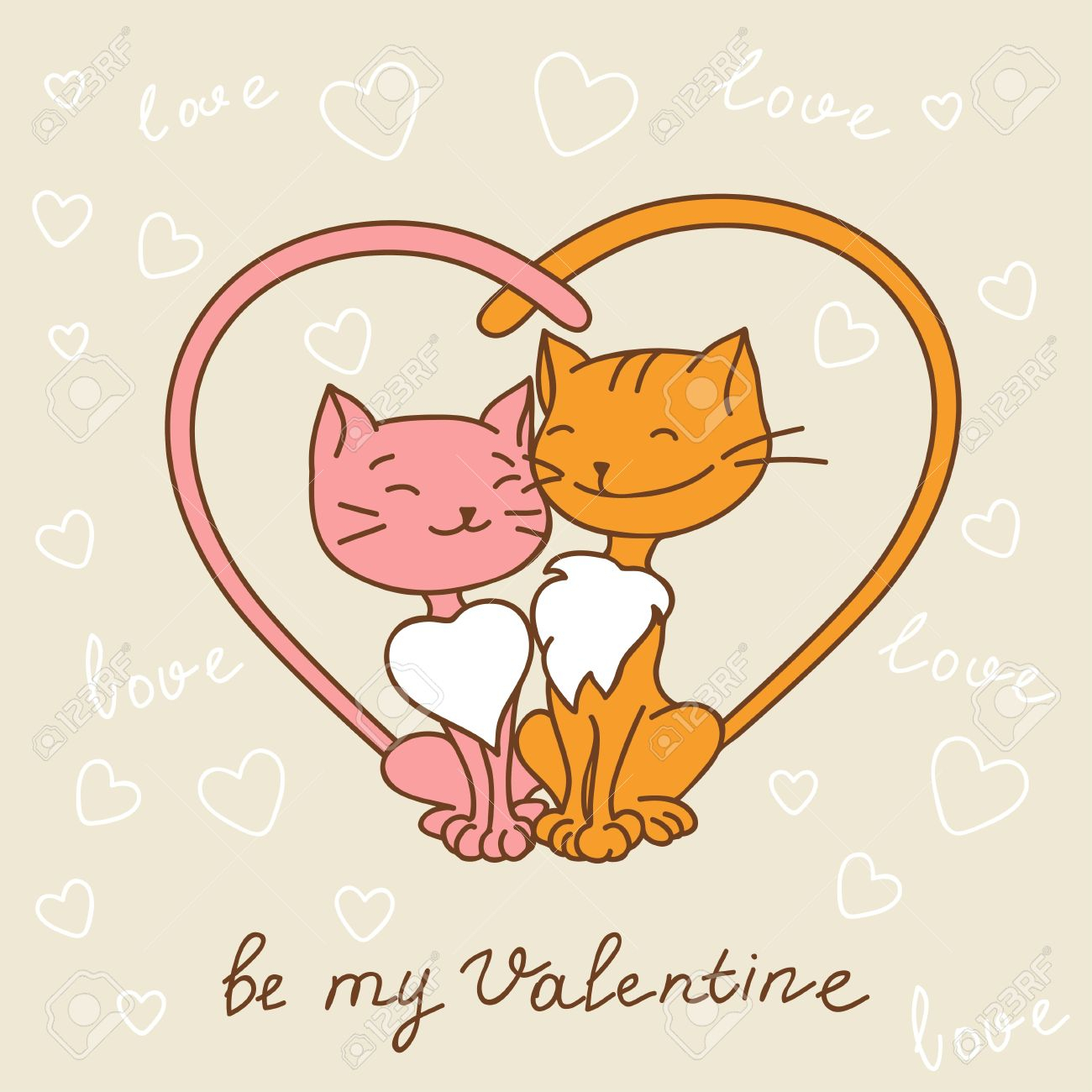 Cats In Love Drawing at GetDrawings | Free download