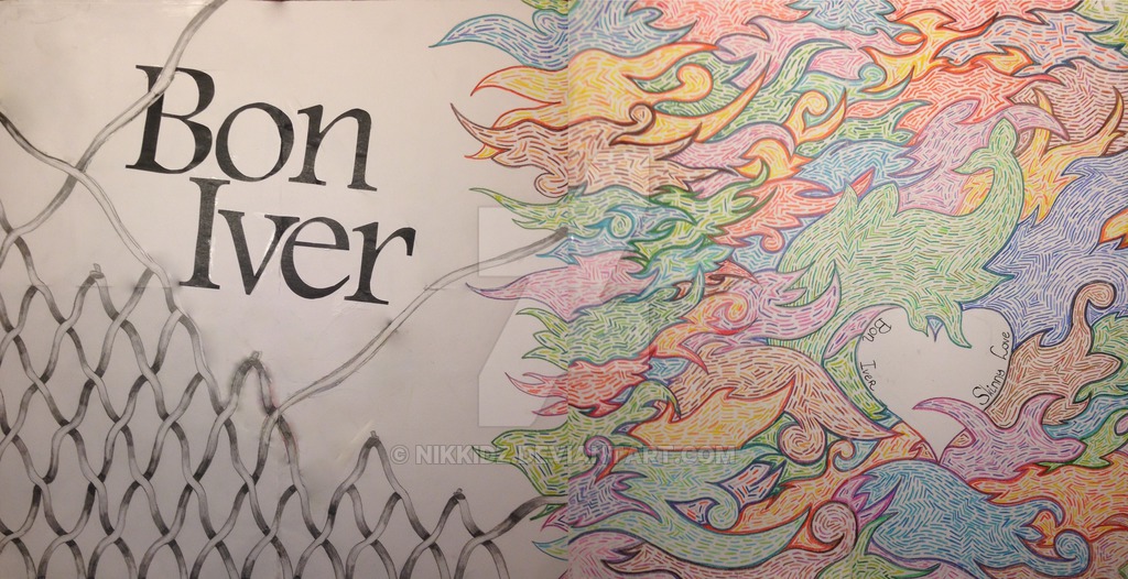 1024x526 Album Cover Drawing For Bon Iver's Skinny Love By Nikkidz