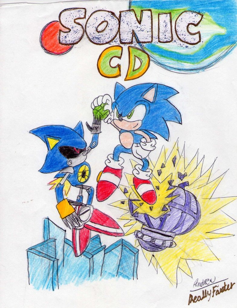 784x1018 Sonic Cd Cover Drawing By Reallyfaster