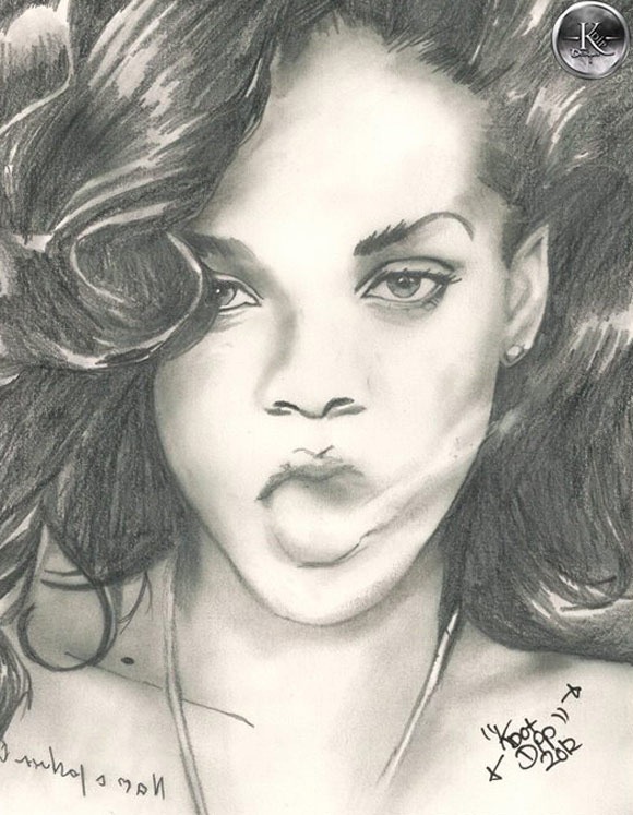 580x747 Realistic And Awesome Celebrity Drawings Inspiracje