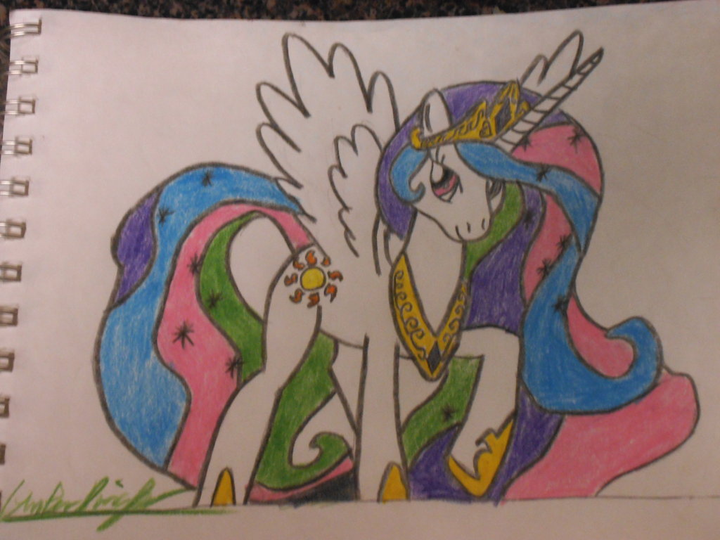 1024x768 A Princess Celestia Drawing By Gunterdriger6