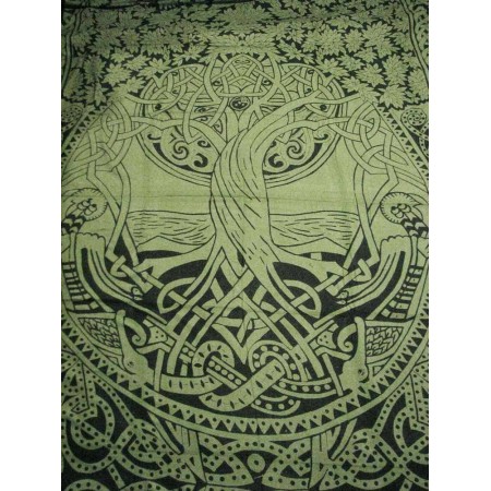 450x450 Celtic Tree Of Life Infinity Knot Green Tapestry Bedspread