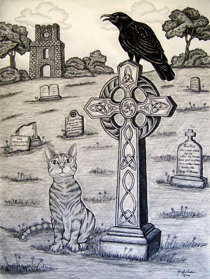 678x900 Cemetery Drawing By Jennifer Foslien Wheeler