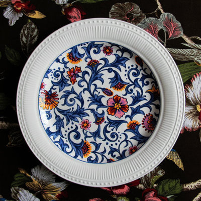 400x400 Fresh Ceramic Tableware Dessert Plate Colored Drawing Plate