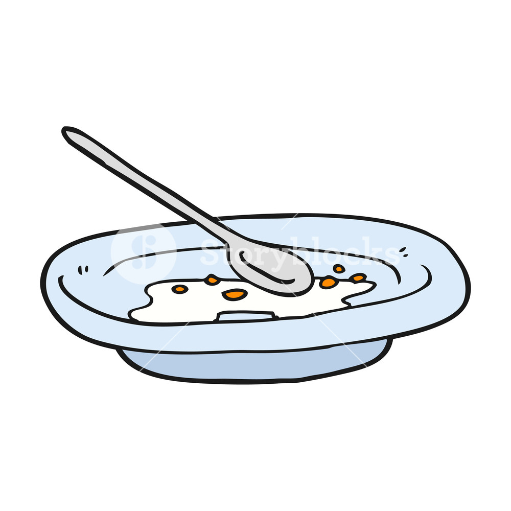 1000x1000 Freehand Drawn Cartoon Empty Cereal Bowl Royalty Free Stock Image