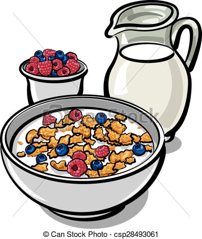 397x470 Cereals And Milk. Healthy Breakfast With Cereal And Milk Clip