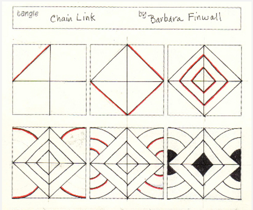507x420 How To Draw Chain Link Zentangle Doodle