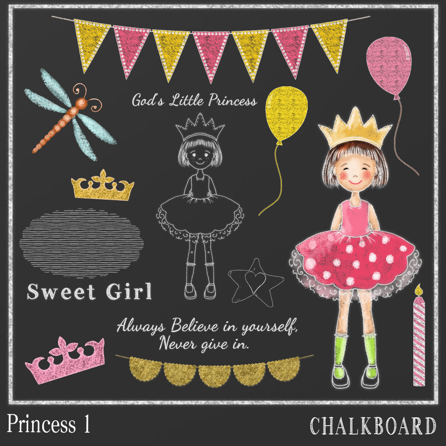900x900 Chalkboard Clipart Princess 1 Chalk Drawing Princess