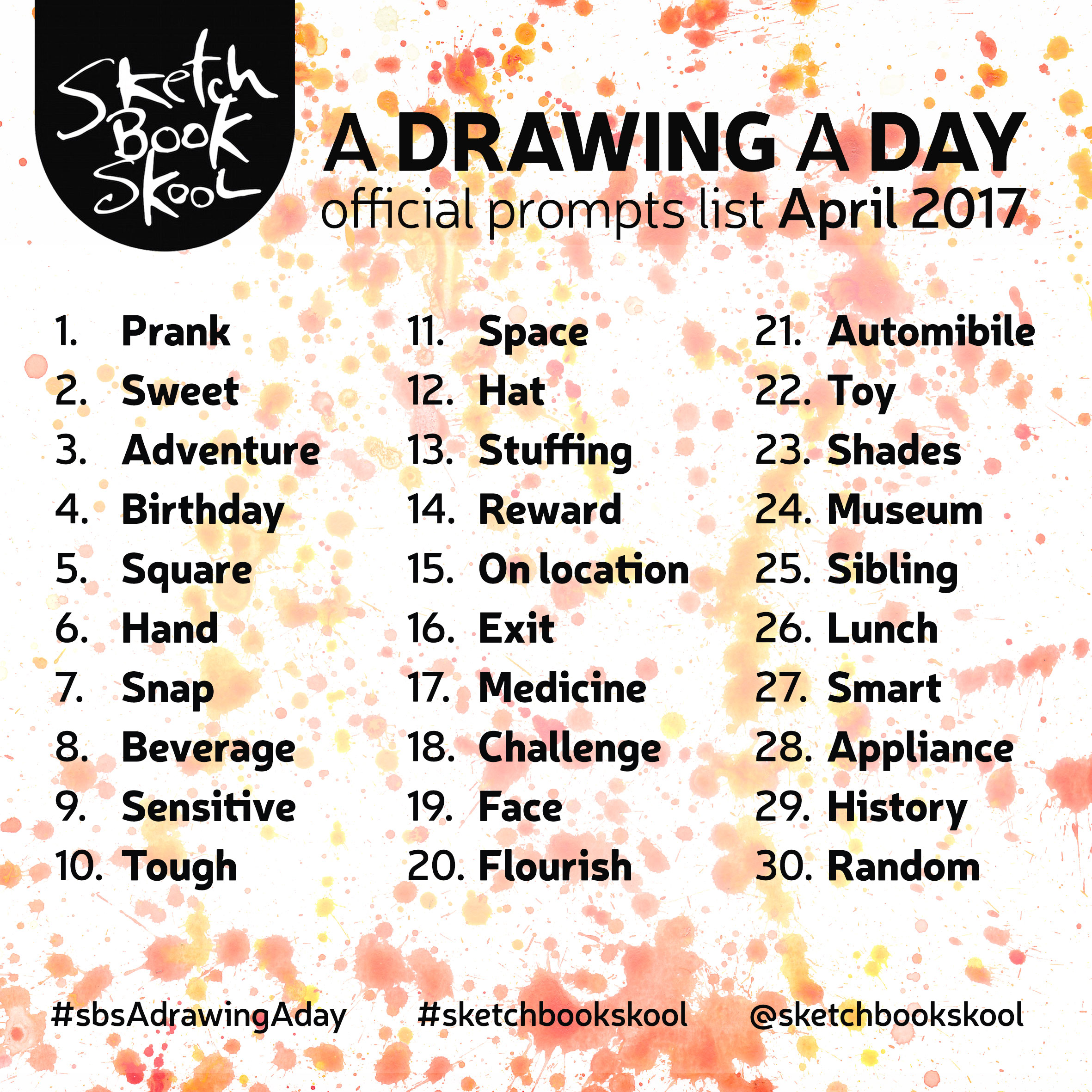 2362x2362 Here Are This Month's Prompts For The Drawing A Day Challenge