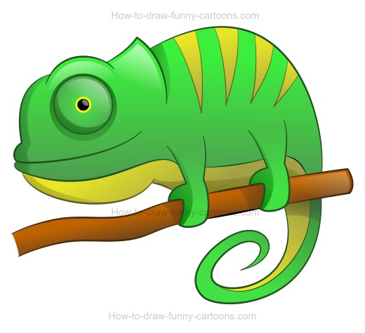 520x475 To Draw A Cartoon Chameleon