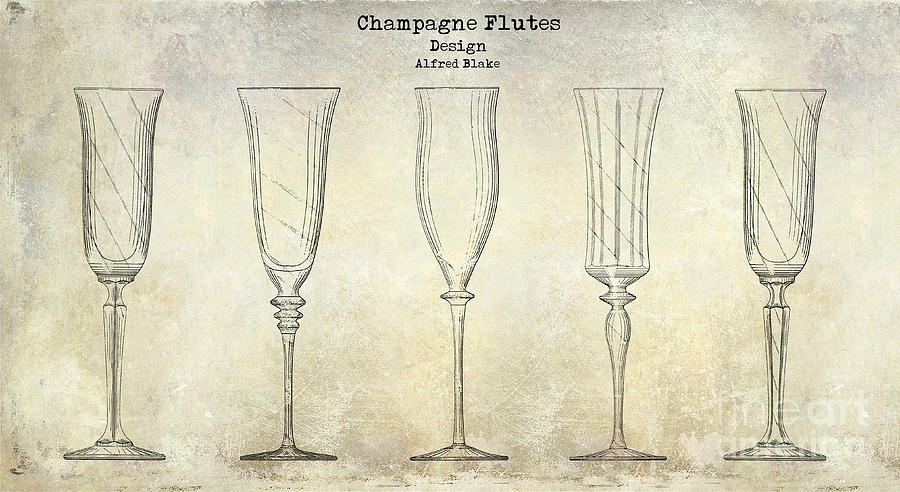 900x492 Champagne Flutes Design Patent Drawing Photograph By Jon Neidert