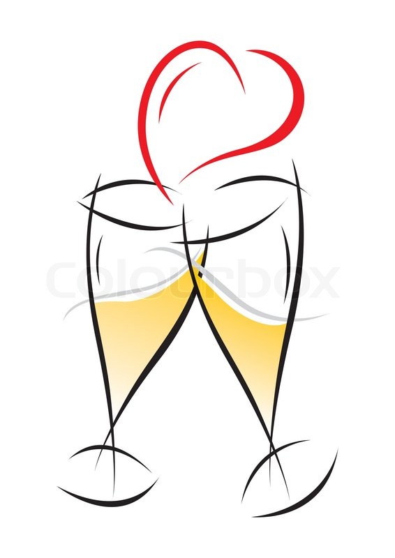 566x800 Champagne Glasses Design Stock Vector Colourbox