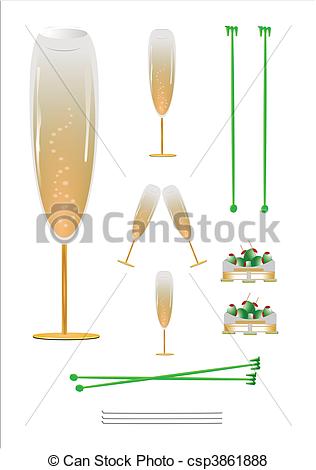 316x470 Champagne Glasses On Coasters. Glasses With Bubbles And Dish