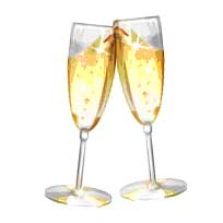 204x204 Drawing Down The Moon Champagne Glasses