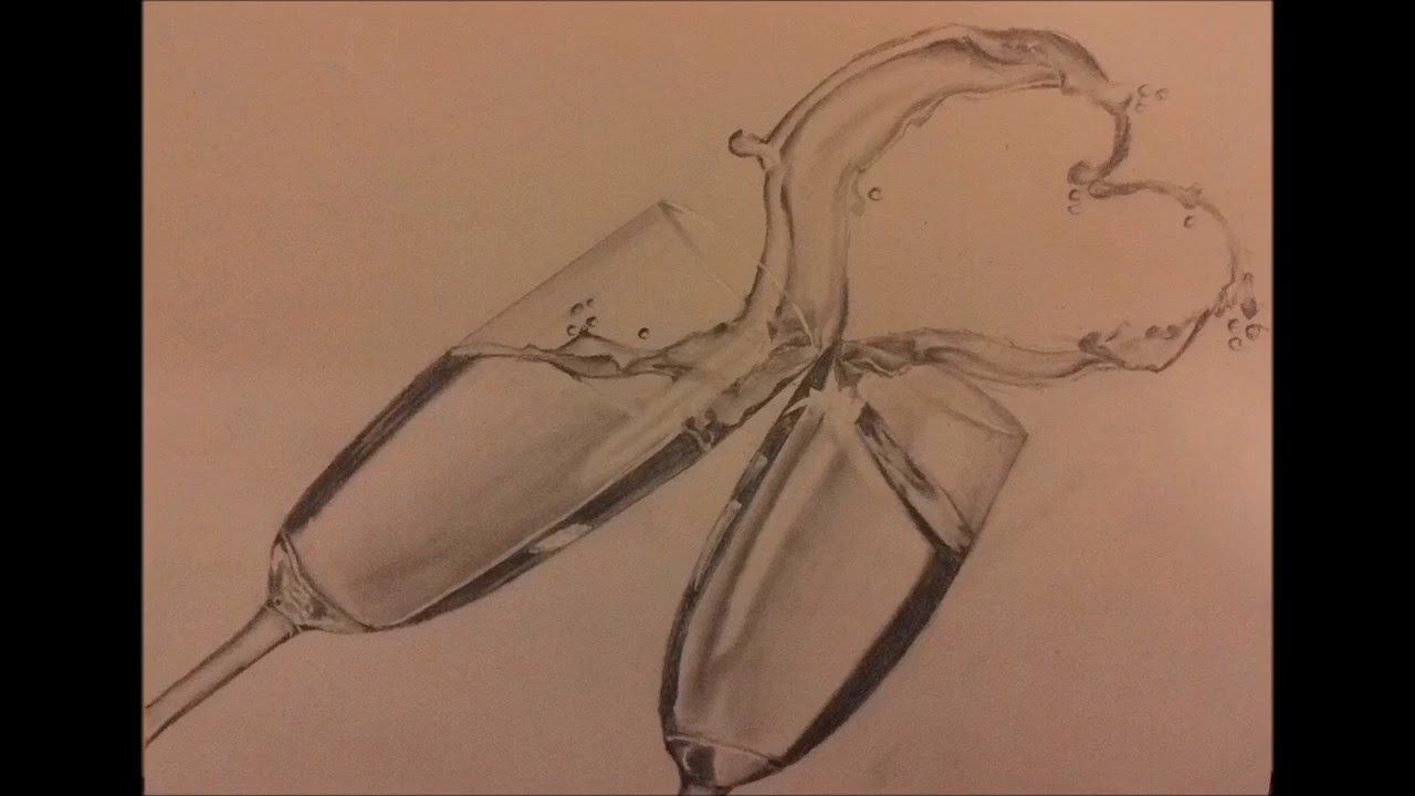 1280x720 How To Draw Champagne Glasses