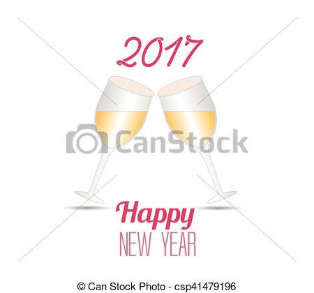 450x420 Happy New Year 2017 With Champagne Glasses Eps Vectors