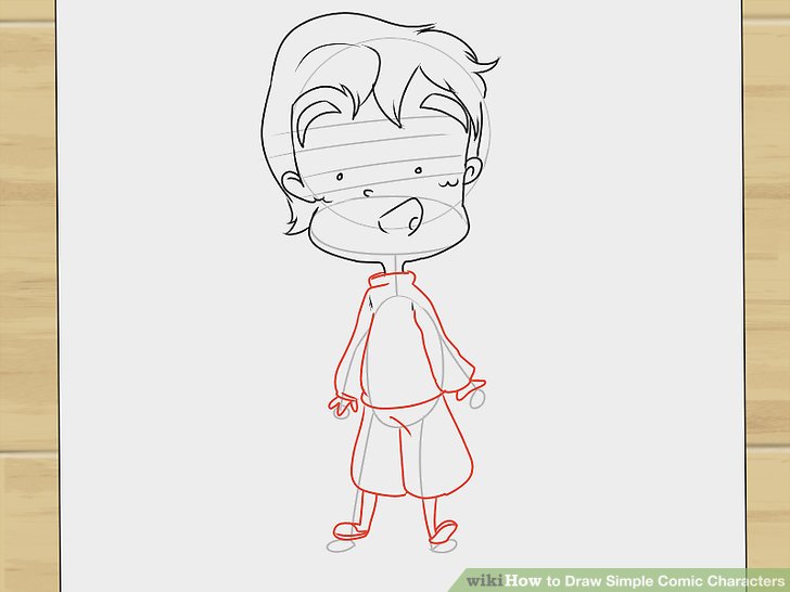728x546 How To Draw Simple Comic Characters 11 Steps (With Pictures)