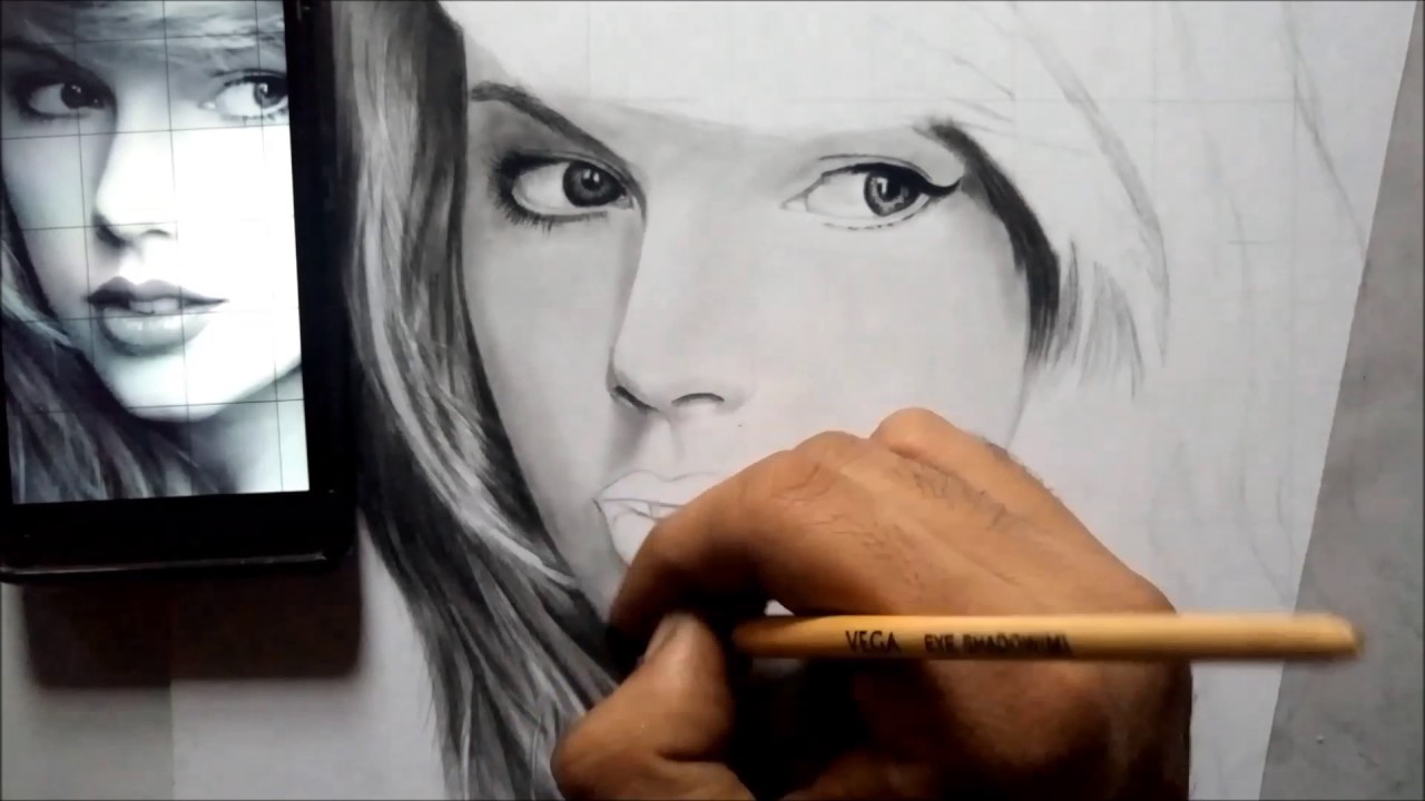 1280x720 Taylor Swift L Charcoal Amp Graphite Drawing L Sunny Sohal Art