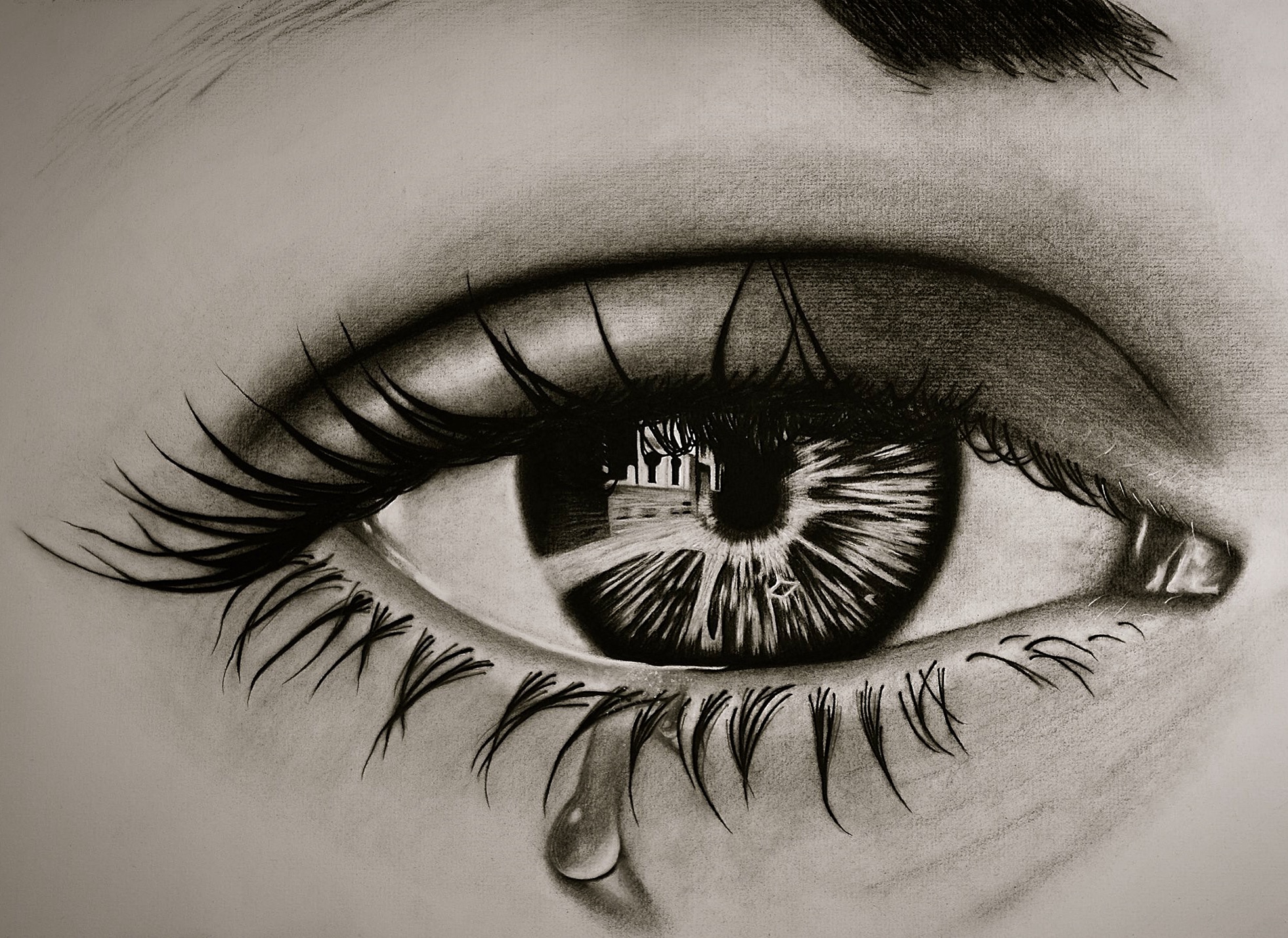 Charcoal Eye Drawing