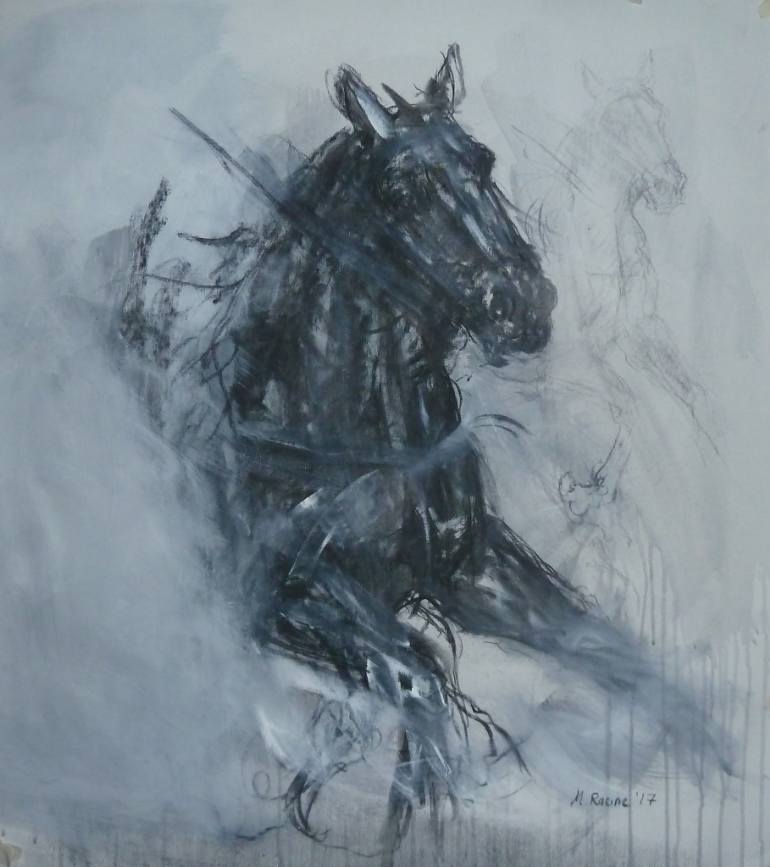 770x867 Saatchi Art Horse Head Charcoal Drawing By Mandy Racine