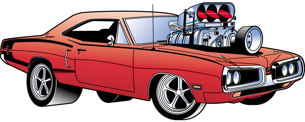 1200x480 1969 Charger Drawing