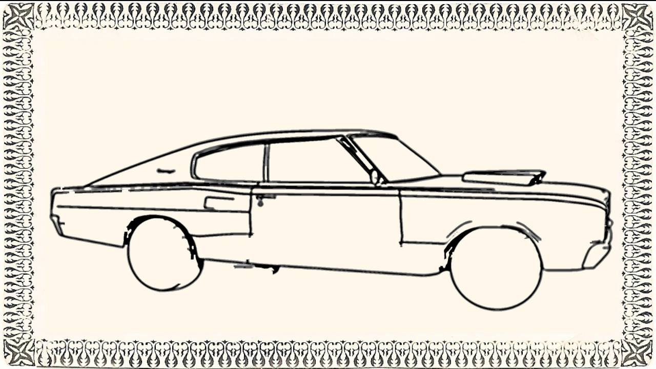 1280x720 Draw Dodge Charger Car