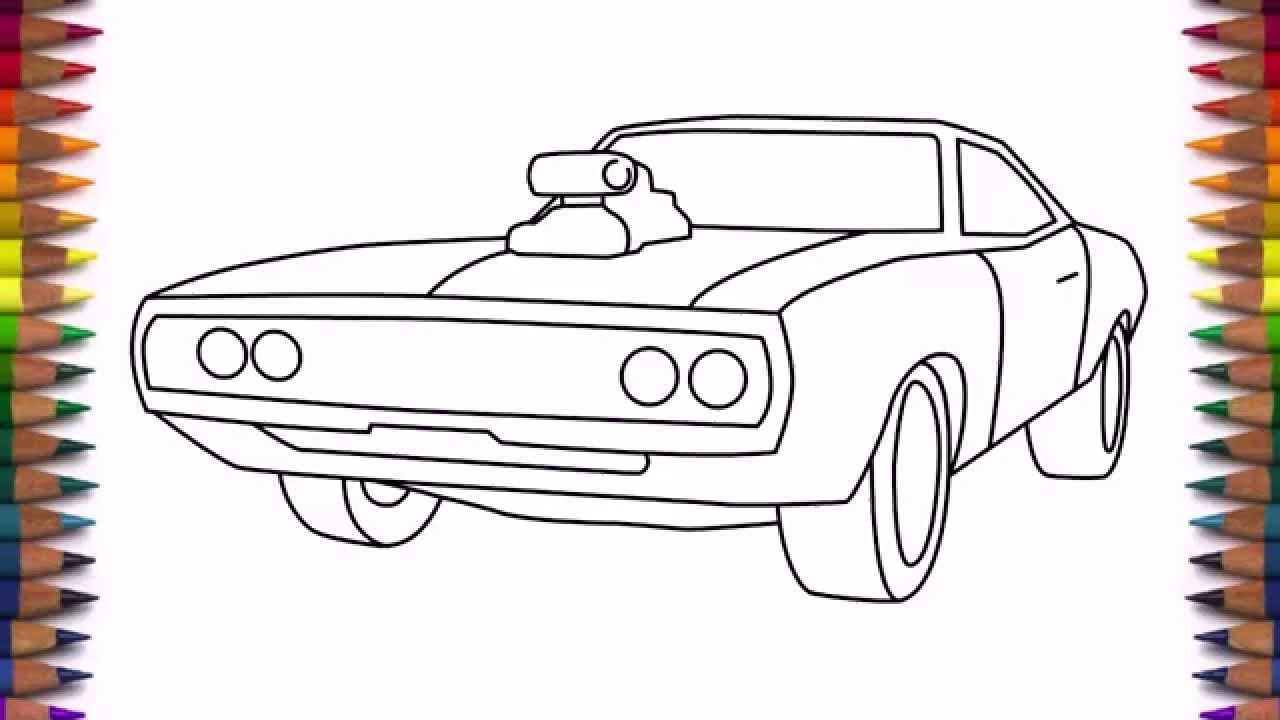 1280x720 How To Draw A Car Dodge Charger 1970 Step By Step For Beginners